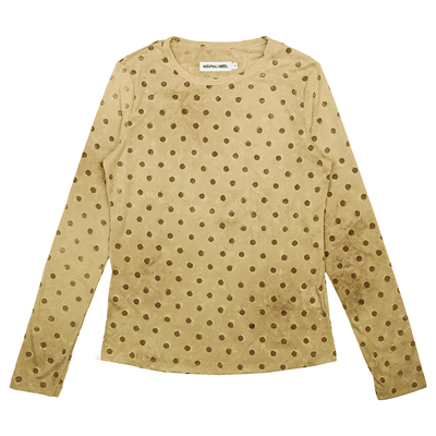 NATURALHOTEL植绒波点长袖T恤