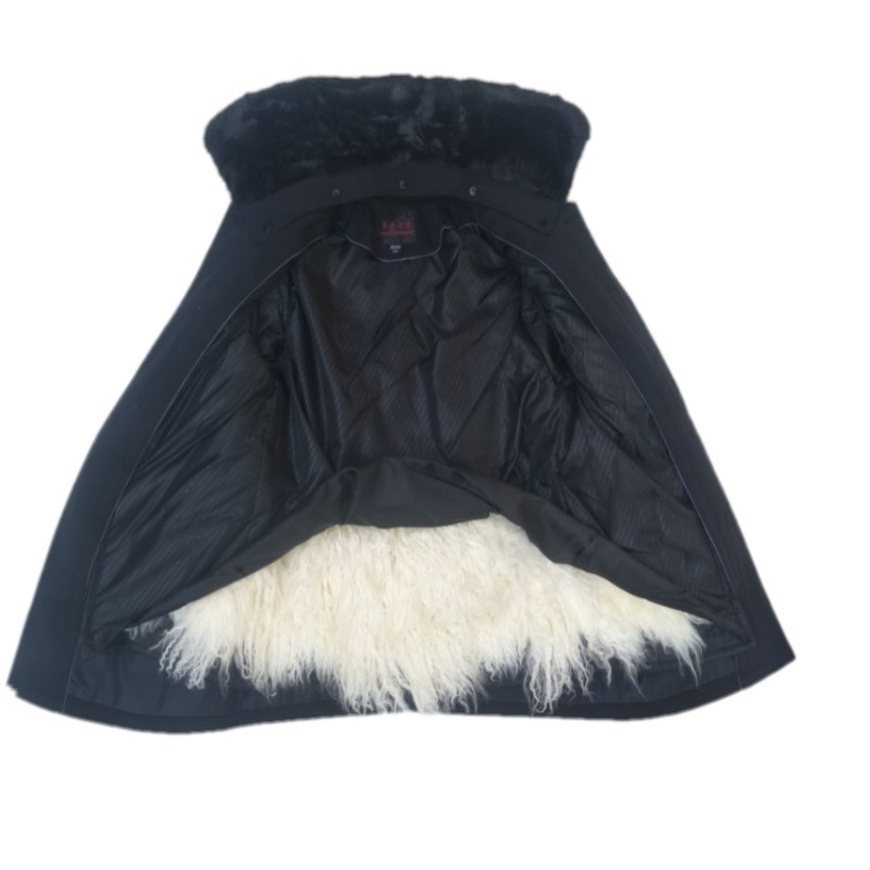 长绒羔羊秋冬男装中老人棉羊皮袄羊皮大衣皮毛一体真皮衣翻领休闲