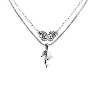 【余宇涵同款】BLACKHEAD/黑头海豚项链双层叠戴情侣新款礼物