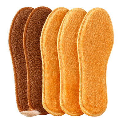 羊驼绒加厚加绒鞋垫冬季毛绒鞋垫男女保暖防臭透气运动舒适鞋垫子