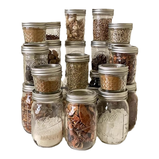 Ball Mason Jar美式梅森罐玻璃透明燕麦密封罐奶昔宽口果汁饮料杯