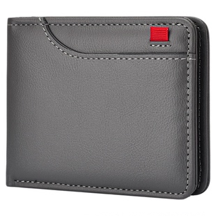 钱包男短款超薄大容量真皮质感防盗刷卡包驾驶证新款大学生零钱包