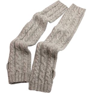 日本羊毛手臂套袖套假袖子女冬加厚长款针织羊毛线手套护胳膊保暖