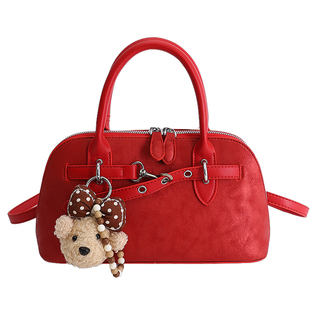 时尚超火红色手提新娘结婚包2026新款百搭斜挎包高级感外出小拎包