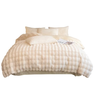 兔毛绒被套单件冬季牛奶绒珊瑚绒双面加绒保暖单人150x200cm被罩