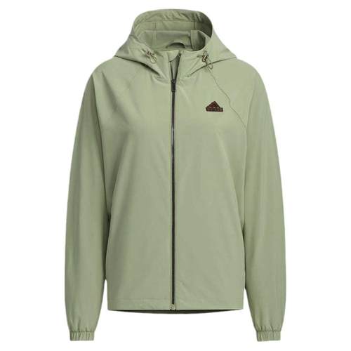 阿迪达斯女装2024冬新款舒适透气运动休闲连帽梭织夹克外套JJ1129