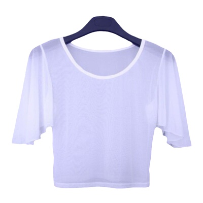 2025夏季新款打底短款披肩外穿内搭女搭吊带裙遮手臂圆领短袖罩衫