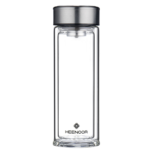 希诺玻璃杯双层隔热泡茶杯男办公室水杯女商务定制送礼杯子便携