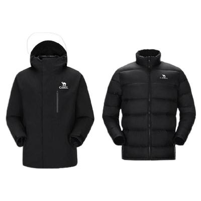 骆驼拒水羽绒冲锋衣男子三合一