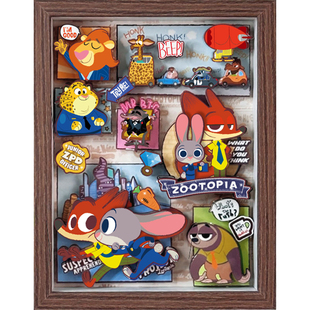 迪士尼疯狂动物城系列纸艺立体拼图3D立体相框画手工DIY儿童礼物