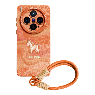 轻奢风丝绸小马编织手绳硅胶壳