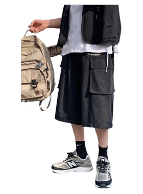夏季薄款直筒男式六分潮流裤子