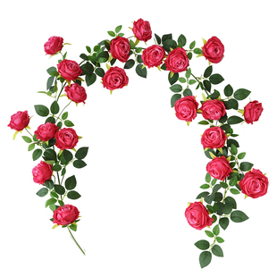 仿真莫奈花藤玫瑰藤蔓假月季花藤条门头景区商场布景软装花艺装饰