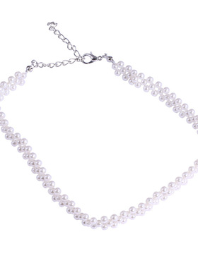 日韩手工编织珍珠锁骨链网红调节颈链choker脖子饰品短款项链女