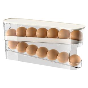 鸡蛋收纳盒冰箱用装鸡蛋架滚动托放鸡蛋神器滑梯式专用保鲜整理盒