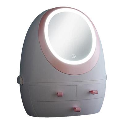 梳妆桌化妆品收纳盒一体式带镜子