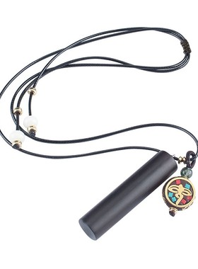 黑檀木圆柱形毛衣链男女