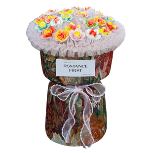 景德镇陶瓷花束小香风仿真永生花成品摆件送女友闺蜜老婆生日礼物