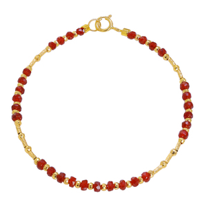 若华珠宝如卉=满天星鸽血红宝石手链女18k金彩宝手串手饰礼物定制