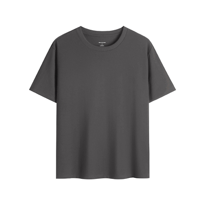 HIM汉崇 基础款休闲圆领T恤衫舒适透气莫代尔简约短袖打底上衣男