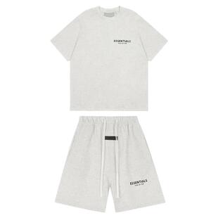 FOG ESSENTIALS美式小众高街潮牌纯棉宽松短袖T恤男夏季短裤套装