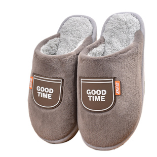 舒乐佳厚实棉拖鞋男居家居厚底冬季室内家用情侣春秋款女士毛拖鞋