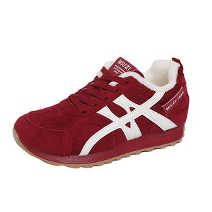 女鞋冬季加绒德训鞋女款2025新款爆款红色本命年运动休闲棉鞋34码