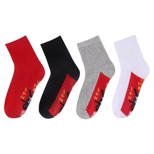 本命年太岁袜踩地大色红袜子小人图案属蛇年马年纯棉男女中筒新年