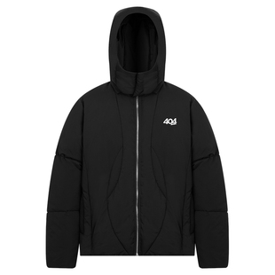 404MOB双拉链解构设计可拆卸帽子保暖外套2025新款加厚棉衣棉服男