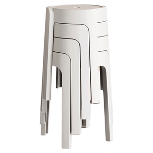 塑料凳子家用加厚椅子可叠放圆凳结实耐用餐桌高板凳风车胶凳备用