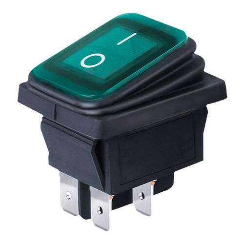 上开 上海永星防水船型开关KCD4 KCD2-21N-F 16A 4脚绿灯 220V