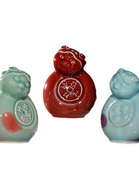 钧瓷招财蛇生肖可爱吉祥物灵蛇