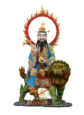 太乙救苦铜彩绘九头供奉神像摆件