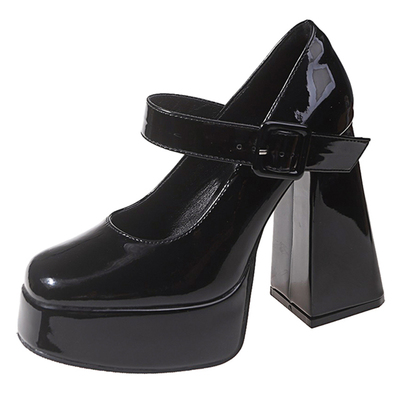 12cm粗跟高跟鞋芭比鞋玛丽珍单鞋