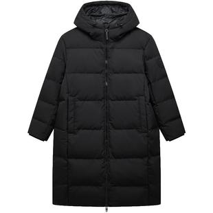 特步中长款鸭绒羽绒服男士新款冬季加绒上衣加厚男装保暖运动外套