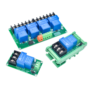 1/2/4路30A继电器模块带光耦隔离大电流支持高低电平5V12V24V轨道