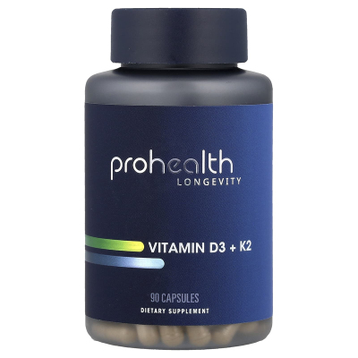 ProHealth Longevity,Vitamin D3 and K2, 90 Capsules