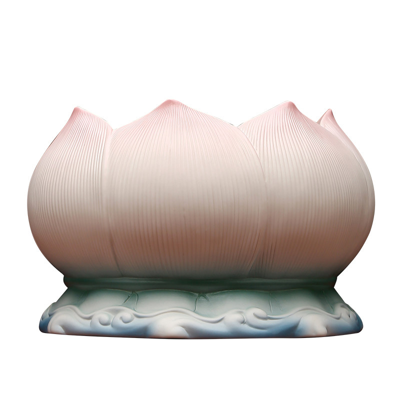 黼山堂陶瓷荷叶莲花香炉供佛佛具