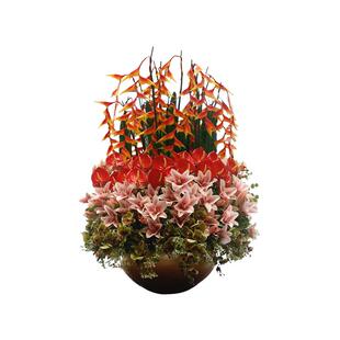 高档酒店大堂仿真花摆件大型大厅中庭圆桌面前台别墅商场装饰假花