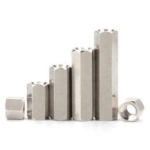 镀镍双通六角铜柱M3M4平头空心镀镍铜螺柱间隔柱主板机箱铜螺母柱