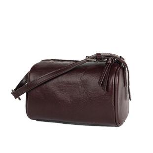 歌菲妮包包女2026新款头层牛皮单肩斜挎包圆筒枕头包植鞣牛皮筒包