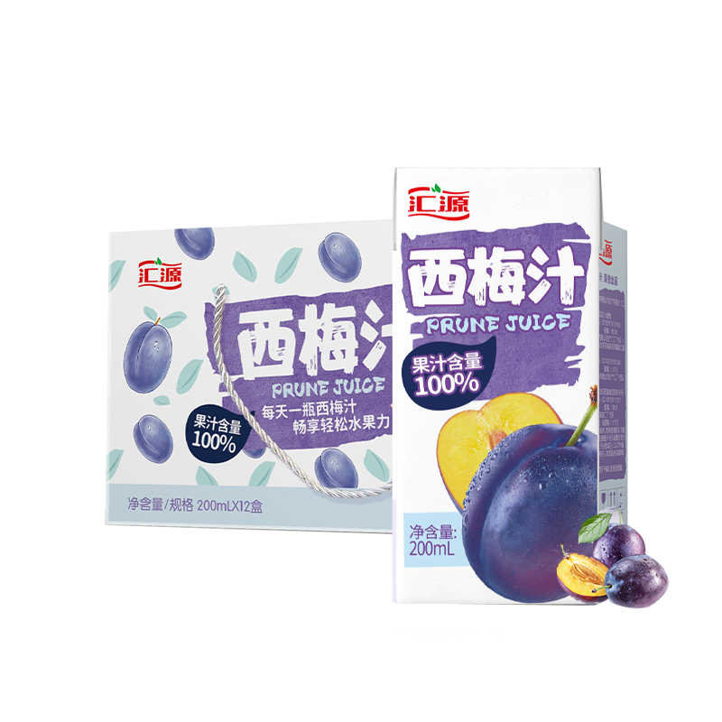 汇源 100%果汁 浓缩西梅汁200ml*12盒 6盒可选 果味饮料整箱包邮