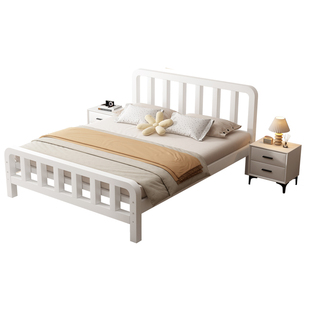 铁艺床双人床家用1米8加粗加厚铁床不锈钢单人床架铁架床出租房用