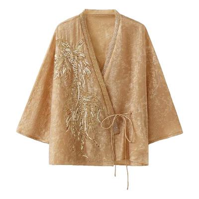 浮雕绣花新中式外套精致巨好看的