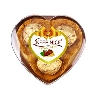 典趣三粒金色夹心巧克力心形礼盒装圣诞节礼物儿童休闲小零食食品