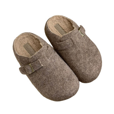 加绒厚底增高复古勃肯棉鞋女外穿2025新款秋冬一脚蹬包头毛毛拖鞋