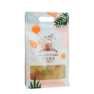 手提八边封包装袋零食特产饼干杂粮干果坚果加厚密封礼品袋子