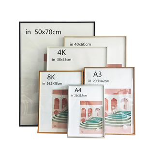 海报框北欧装饰画铝合金相框金属画框定制 卡通插画客厅 挂画框