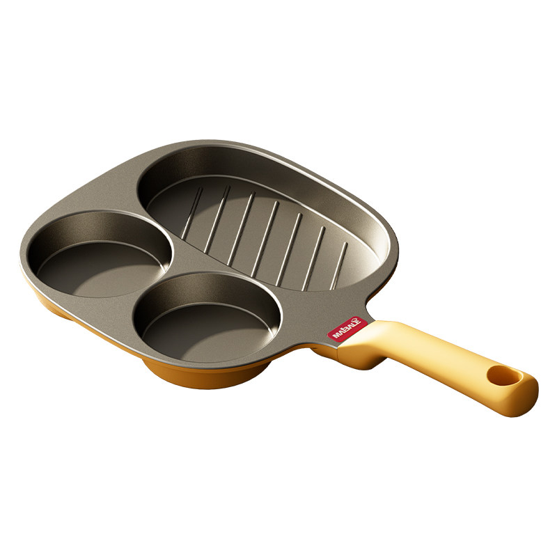 迈巴勒三合一早餐锅鸡蛋汉堡锅平底锅家用不粘锅牛排煎锅煎蛋神器