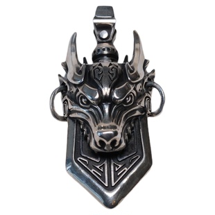 渡鸦默物系列原创龙之子机械睚眦吊坠925银饰国潮饰品手工挂坠